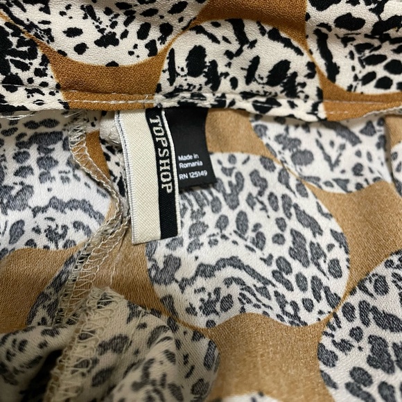 Topshop leopard frill ruffle cropped pants size 6 - Picture 7 of 7